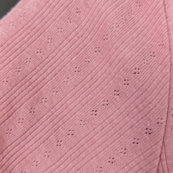 OLD NAVY - NWOT Peachy pink pointelle short sleeve top - Picture 6 of 6